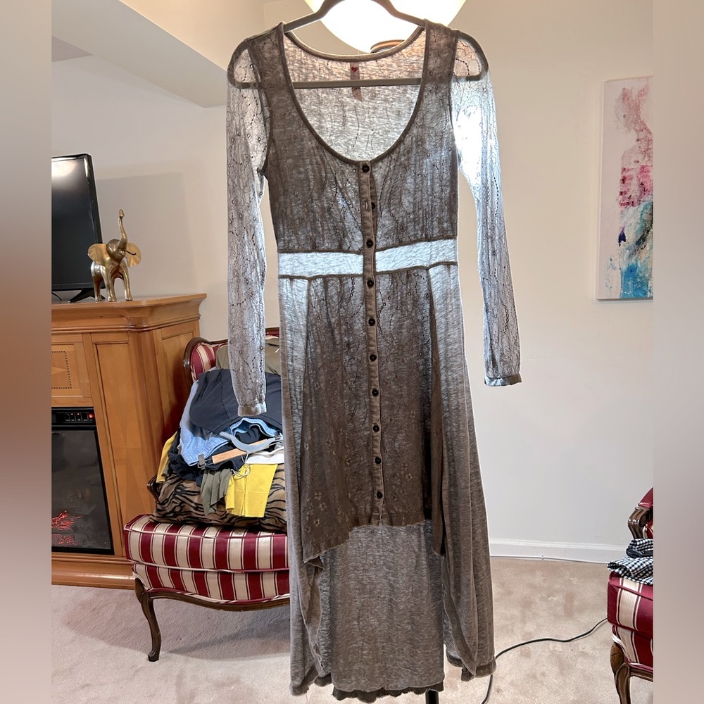 Grey button down dress size Medium